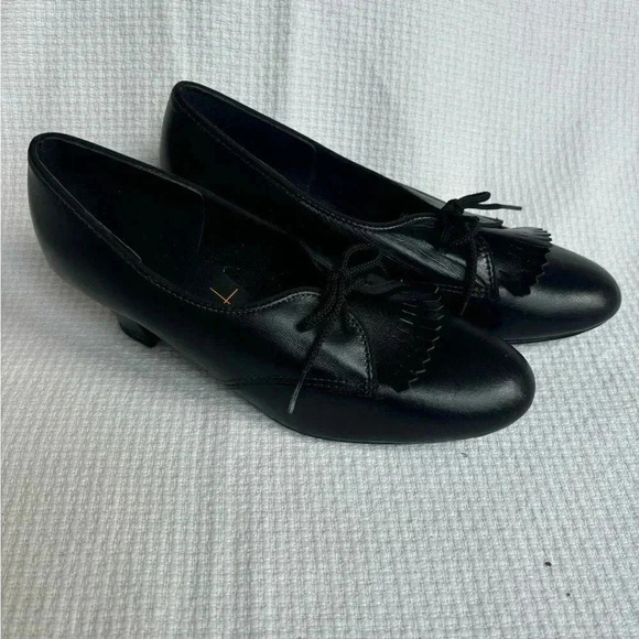 Tic Tac Toes shoes 7.5 Black Matte Leather Fusaro Meg street shoes - Picture 2 of 10